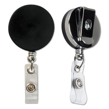 SICURIX® Heavy Duty Id Card Reel, 30" Extension, Black-chrome freeshipping - TVN Wholesale